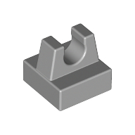 Tile Special 1 x 1 with Clip and Straight Tips (Light Bluish Gray)