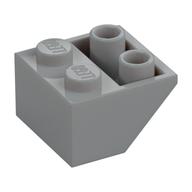 Brick Sloped Inverted 45° 2 x 2 [Ovoid Bottom Pin, Bar-sized Stud Holes] (Light Bluish Gray)