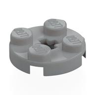 Plate Round 2 x 2 with Axle Hole Type 1 (+ Opening) (Light Bluish Gray)