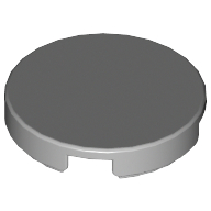 Tile Round 2 x 2 with Bottom Cross (Light Bluish Gray)