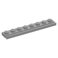 Plate Special 1 x 8 with Door Rail (Light Bluish Gray)