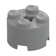 Brick Round 2 x 2 with Axle Hole (Light Bluish Gray)