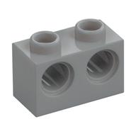 Technic Brick 1 x 2 [2 Pin Holes] (Light Bluish Gray)
