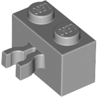 Brick Special 1 x 2 with Vertical Clip [Thick U Clip] (Light Bluish Gray)