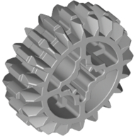 Technic Gear 20 Tooth Double Bevel with Axle Hole Type 2 [X Opening] (Light Bluish Gray)