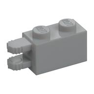 Hinge Brick 1 x 2 Locking with 2 Fingers Horizontal End, 9 Teeth (Light Bluish Gray)