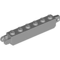Hinge Brick 1 x 6 Locking with 1 Finger Vertical End and 2 Fingers Vertical End, 9 Teeth (Light Bluish Gray)