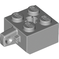 Hinge Brick 2 x 2 Locking with 1 Finger Vertical and Axle Hole [X Opening] (Light Bluish Gray)
