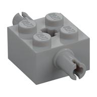 Brick Special 2 x 2 with 2 Pins and Axle Hole (Light Bluish Gray)