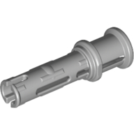 Technic Pin Long with Friction Ridges Lengthwise and Stop Bush [3 Lateral Holes, Big Pin Hole] (Light Bluish Gray)