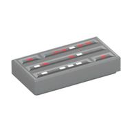 Tile 1 x 2 with Stylised Computer Console Print (Light Bluish Gray)