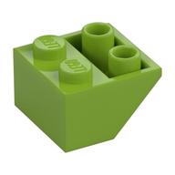 Brick Sloped Inverted 45° 2 x 2 [Ovoid Bottom Pin, Bar-sized Stud Holes] (Lime)