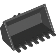 Construction Vehicle Bucket 3 x 6, 9 Hinge Teeth (Black)
