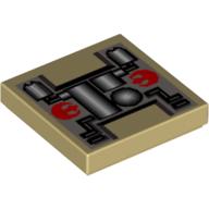 Tile 2 x 2 with SW Rebel Mechanical Print (Tan)