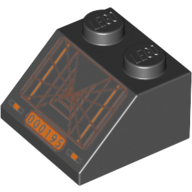 Brick Sloped 45° 2 x 2 with '000195', Death Star Trench Computer Print (Black)
