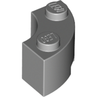 Brick Round Corner 2 x 2 Macaroni with Stud Notch (Light Bluish Gray)