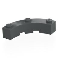 Brick Round Corner 4 x 4 Macaroni Wide with 3 Studs (Dark Bluish Gray)