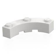 Brick Round Corner 4 x 4 Macaroni Wide with 3 Studs (White)