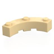 Brick Round Corner 4 x 4 Macaroni Wide with 3 Studs (Tan)