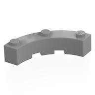 Brick Round Corner 4 x 4 Macaroni Wide with 3 Studs (Light Bluish Gray)