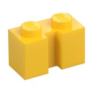 Brick Special 1 x 2 with Groove (Yellow)