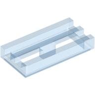 Tile Special 1 x 2 Grille with Bottom Groove (Trans-Medium Blue)