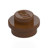Plate Round 1 x 1 with Solid Stud (Reddish Brown)