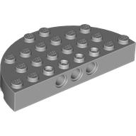 Brick Round Corner 4 x 8 Full Brick Double (Light Bluish Gray)