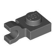 Plate Special 1 x 1 with Clip Horizontal [Thick U Clip] (Dark Bluish Gray)