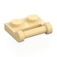 Plate Special 1 x 2 [Side Handle Closed Ends] (Tan)