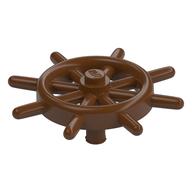 Boat / Ship Wheel / Helm with Slotted Pin (Reddish Brown)
