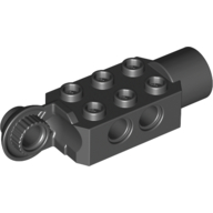 Technic Brick Special 2 x 3 with Pin Holes, Rotation Joint Ball Half [Vertical Side], Rotation Joint Socket (Black)