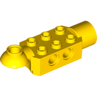 Technic Brick Special 2 x 3 with Pin Holes, Rotation Joint Ball Half [Horizontal Top], Rotation Joint Socket (Yellow)
