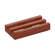 Tile Special 1 x 2 Grille with Bottom Groove (Dark Orange)