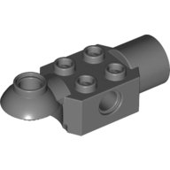 Technic Brick Special 2 x 2 with Pin Hole, Rotation Joint Ball Half [Horizontal Top], Rotation Joint Socket (Dark Bluish Gray)