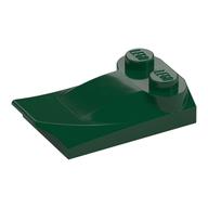 Brick Wedged, Curved 2 x 3 x 2/3 Two Studs, Wing End (Dark Green)