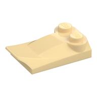 Brick Wedged, Curved 2 x 3 x 2/3 Two Studs, Wing End (Tan)