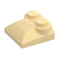Brick Curved 2 x 2 x 2/3 Two Studs and Curved Slope End (Tan)