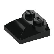 Brick Curved 2 x 2 x 2/3 Two Studs and Curved Slope End (Black)