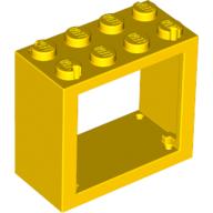 Window 2 x 4 x 3 Frame with Solid Studs (Yellow)