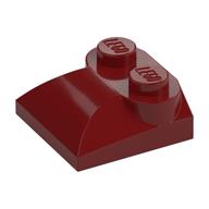 Brick Curved 2 x 2 x 2/3 Two Studs and Curved Slope End (Dark Red)