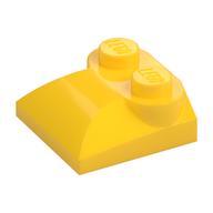 Brick Curved 2 x 2 x 2/3 Two Studs and Curved Slope End (Yellow)