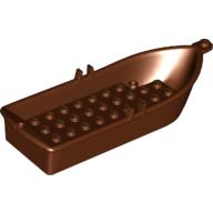 Boat / Rowing Boat 14 x 5 x 2 with Oarlocks [2 Hollow Inside Studs] (Reddish Brown)
