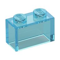 Brick 1 x 2 without Bottom Tube (Trans-Light Blue)