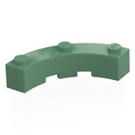 Brick Round Corner 4 x 4 Macaroni Wide with 3 Studs (Sand Green)