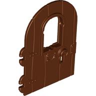 Door 1 x 4 x 6 Round Top with Window and Keyhole, Non Reinforced Edge (Reddish Brown)