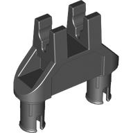Technic Pin Double Triangle 1 x 3 with 2 Clips Completely Round Pinholes (Black)