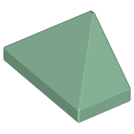 Brick Sloped 45° 2 x 1 Triple with Ovoid Bottom Pin (Sand Green)