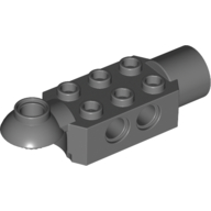 Technic Brick Special 2 x 3 with Pin Holes, Rotation Joint Ball Half [Horizontal Top], Rotation Joint Socket (Dark Bluish Gray)