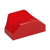 Brick Wedged, Curved 1 x 2 x 2/3 No Studs, Wing End (Red)